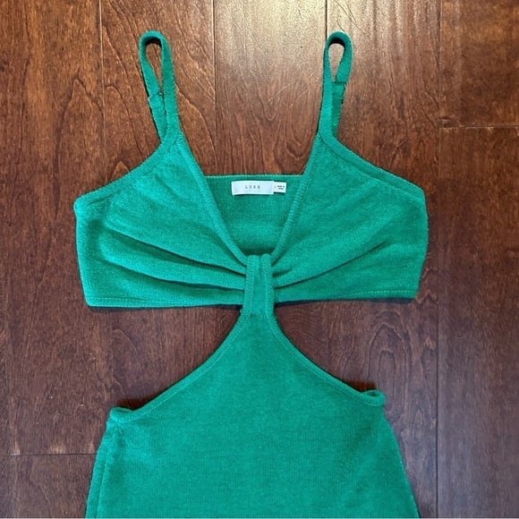 LUSH Babe Attire Green Sleeveless Cutout Knit Midi Dress in Kelly Green, SizeM - Picture 8 of 16
